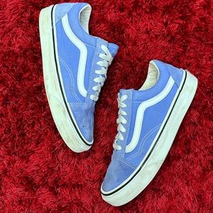 Vans Old Skool Low Top Suede Women’s 7.5 Mens 6 Blue White Waffle Sole Skate Low